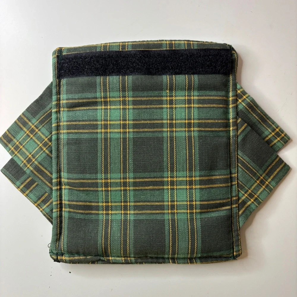 Longaberger HDL Gripper Traditions Green Plaid Basket Handle Cover 21923